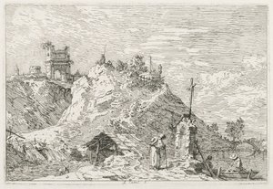 Nézetek: Egy zarándok az imádságnál, 1735-1746. alkotó: Giovanni Antonio Canal