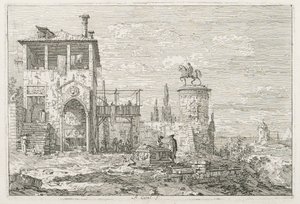 Nézetek: A lovas emlékmű, 1735-1746. alkotó: Giovanni Antonio Canal