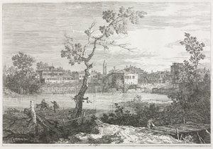 Kilátások: Burano kilátása, egy város a velencei lagúnában, egy szigeten, 1735-1746. alkotó: Giovanni Antonio Canal