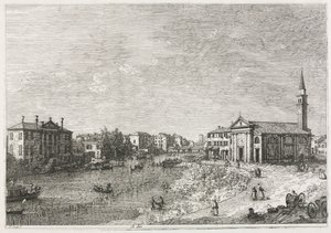 Kilátások: Dolo kilátása, Egy város a Brentán, Velencétől nyugatra, 1735-1746. alkotó: Giovanni Antonio Canal