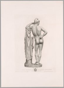 Fatuskóra támaszkodó Párizs, hátulnézet, az Oeuvre de Canova-ból alkotó: Antonio Canova