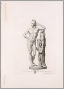 Fatuskóra támaszkodó Párizs, elölnézet, az Oeuvre de Canova-ból alkotó: Antonio Canova