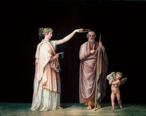A múzsa Calliope és Homérosz. Antonio Canova (1757-1822) tempera, 1798 körül. alkotó: Antonio Canova
