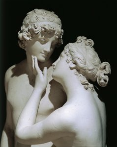 Antonio Canova (1757-1822) Vénusz és Adonisz, márványfigura csoport, részlet