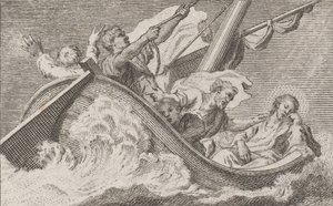 Krisztus egy hajón halászokkal, kb. 1760-93. alkotó: Antonio Capellan