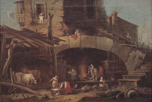 Rusztikus jelenet alkotó: Antonio Diziani