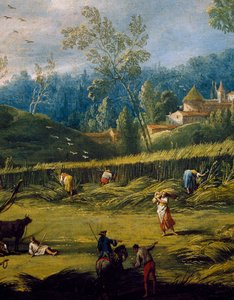 A betakarítás, részlet A nyárból, Antonio Diziani (1737-1797), festmény.
