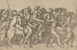 Római hadsereg a márciusi csapatkonvojban, 1540-45. alkotó: Antonio Fantuzzi