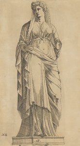 Nő teljes arccal, feje kissé balra, kb. 1543. alkotó: Antonio Fantuzzi