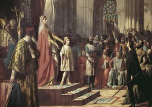 Maria de Molina bemutatja fiát a Valladolid Cortesnek. 1863 (olaj, vászon)