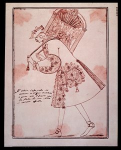 Gaetano Majorana portréja: Caffarelli (vagy Cafarello, vagy G Affariello) (1710-1783) Olasz castrato (castrat), aki elviszi a San Giovanni Grisostomo színházat Anton Maria Zanetti (1680-1767) rajzfilmje. 18. század. Magángyűjtemény.