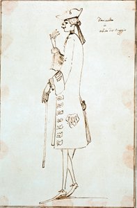 A kasztrált énekes, Carlo Broschi dit Farinelli (1705-1782) portréja velencei útja során Tommaso Albinoni La Didone abandonnata ”” ” című művét 1725 körül. Anton Maria Zanetti (1680-1767) rajza Velence Fondazione Cini