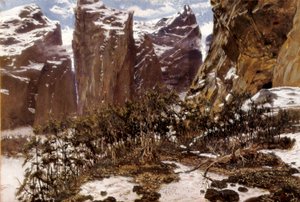 Roncesvalles (vagy spanyolul Roncesvalles). Észak-Spanyolország tája. Antoni MUNOZ i DEGRAIN (1841-1924) festménye, 19. század vége. Olajfestmény. Spanyolország, Valencia, Museo de Bellas Artes San Pio V.