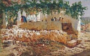 Mosók - Munoz Degrain, Antonio (1840-1924) - 1903 - Olaj, vászon - 62x98 - Carmen Thyssen Múzeum, Malaga