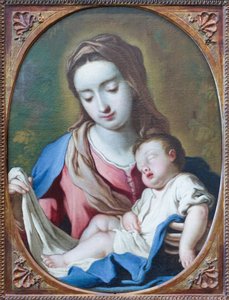 Madonna és gyermek, 18. század eleje (olaj, vászon) alkotó: Antonio Paglia