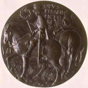 Portré érem, hátoldalon Gianfrancesco Gonzaga 13945-1444 lovon, 1446-8 bronz az előlapon lásd: 96843