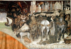 Szent György a Trebizonde hercegnőjét részletezi. Antonio Pisano freskója Pisanello (kb. 1380-1455) 1436-1438 Verona, Sant 