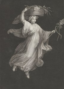 Egy bacchante, aki egy nagy kosarat cipel a fején, és egy botot tart a kezében..., kb. 1795-kb. 1820. alkotó: Antonio Ricciani