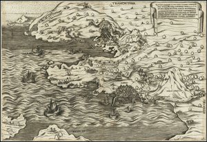 Antonio Salamanca 1538 Il Vero Disegnio In Sui Propio Luogho Ritratto Del In Felice Paese Di Posuolo Quale E. M. 60 et del Monte di Nuovo Nato In Mare Et In Terra , , , 29 de Setenbre 1538 alkotó: Antonio Salamanca