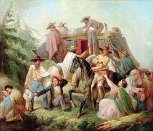 Zsandárok támadása egy postakocsin alkotó: Antonio Serrano