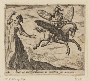 Az Atlasz hegyré változott Atlasz a vendégségtelenség miatt a nevének hegyén (cím a tárgyon) Metamorfózis vagy átalakulások (sorozat címe) Metamorfosen van Ovidius (sorozat címe) alkotó: Antonio Tempesta