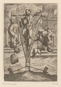 Rovarok kitettsége és akasztásai Keresztény mártírok által elszenvedett kínzások (sorozat címe) Varia tormentorum et supplicioru crudelium (...) (sorozat címe) alkotó: Antonio Tempesta