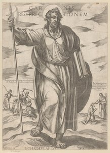 De heilige Judas Taddeus A hús feltámadása (cím a tárgyon) Krisztus, Mária en de apostle (sorozat címe) alkotó: Antonio Tempesta