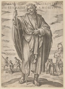 Szent Tamásé Leszállt a pokolba a halálból feltámadt harmadik napon (cím a tárgyon) Krisztus, Mária en de apostle (sorozat címe) alkotó: Antonio Tempesta