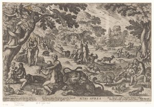 aranykor Aetas aurea (cím a tárgyon) A világ négy kora (sorozat címe) alkotó: Antonio Tempesta