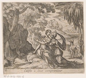 Jupiter és Callisto Callistót összezúzta a Jupiter (cím a tárgyon) Metamorfózis vagy átalakulások (sorozat címe) Metamorfosen van Ovidius (sorozat címe) alkotó: Antonio Tempesta