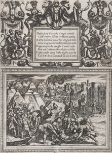 12. tábla: Illusztráció a XII. énekhez, Torquato Tasso Gerusalemme liberata ... című művéből, kb. 1590-1630. alkotó: Antonio Tempesta