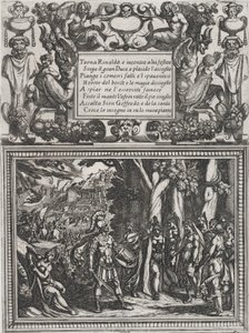 18. tábla: Illusztráció a XVIII. énekhez, Torquato Tasso „Gerusalemme liberat...” című művéből, kb. 1590-1630. alkotó: Antonio Tempesta