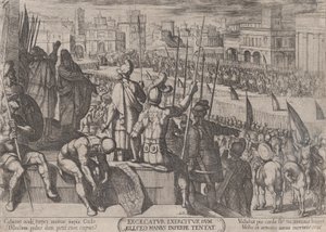 20. tábla: Elizeus elhozza a megvakult szíriai hadsereget Izrael királyához, kb. 1590-kb. 1610. alkotó: Antonio Tempesta