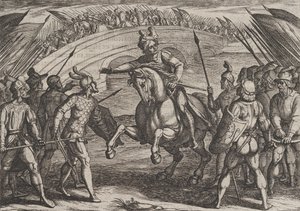22. tábla: A civilis szétválasztja a német és a holland csapatokat, A rómaiak háborúja a th... című filmből, 1611. alkotó: Antonio Tempesta