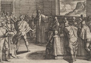 23. tábla: Konferencia arról, hogy milyen lépéseket kell tenni a rómaiak új csapataival szemben, 1611. alkotó: Antonio Tempesta