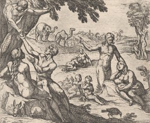 3. tábla: Az arany kora Aetas aurea, Ovidius „Metamorphoses” című művéből, 1606. alkotó: Antonio Tempesta