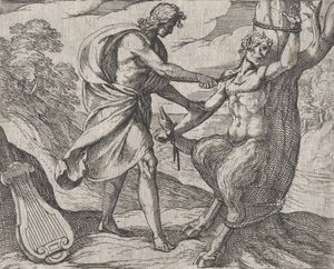 58. tábla: Apollo Marsyas megölése Marsyas legyőzte Apollón, Ovidius 