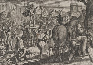 5. tábla: Bruno kinevezett a kaninfaták vezetőjévé, A rómaiak háborúja a... ellen, 1611-ből.