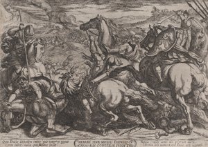 6. tábla: A kánaániak által legyőzött izraeliták, mert nem engedelmeskedtek Mózesnek..., kb. 1590-kb. 1610.