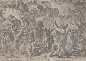 8. tábla: A Vörös-tengerbe fulladó egyiptomiak, „A régi harcok…” c. 1590-kb. 1610. alkotó: Antonio Tempesta