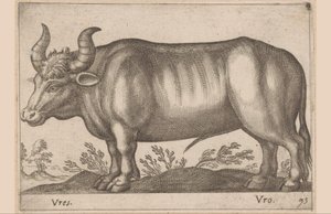 Kerek Vres/ Vro (cím az objektumon) Állatok és mitikus lények (sorozat címe) Nova raccolta de li animali piu curiosi del mondo (sorozat címe) alkotó: Antonio Tempesta