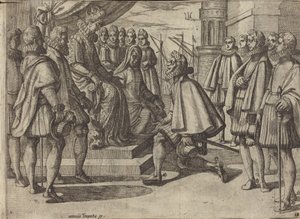 Spanyol herceg Margaréta osztrák hercegnő előtt [hátoldal]