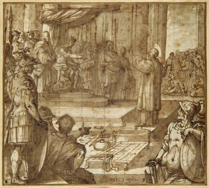 Szent Lőrinc beszél Decius prefektus jelenlétében alkotó: Antonio Tempesta