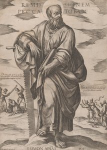 Szent Simon, a „Krisztus, Mária és az apostolok” c. 1590-kb. 1610. alkotó: Antonio Tempesta