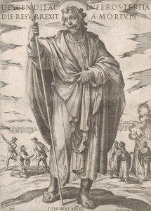 Szent Tamás, a „Krisztus, Mária és az apostolok” című könyvből, 16. század vége. alkotó: Antonio Tempesta