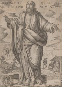 Álló Krisztus, áldás „Krisztustól, Máriától és az apostoloktól”, kb. 1590-kb. 1610. alkotó: Antonio Tempesta