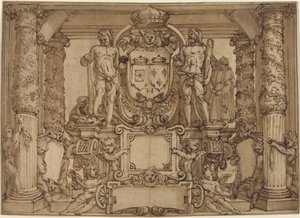 Építészeti falterv IV. Henrik, a gall Herkules tiszteletére alkotó: Antonio Tempesta or Agostino Ciampelli