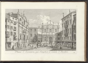 Gezicht op Campo San Salvador te Venetië Szent Megváltó utca, temploma és Szent Theodor iskolája (cím a tárgyon) Gezichten op bugemenen en pleinen in Venetië (sorozat címe) Velence városának híresebb kilátásai, az Antonius-csatorna felől, 38 légpanel