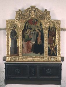 Az Angyali üdvözlet SS-szel. Francis és Michael (tempera a panelen) alkotó: Antonio Vivarini