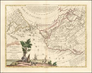 1776-os térkép - Az oroszok új felfedezései a Déli-tengertől északra Ázsiában és Amerikában egyaránt alkotó: Antonio Zatta